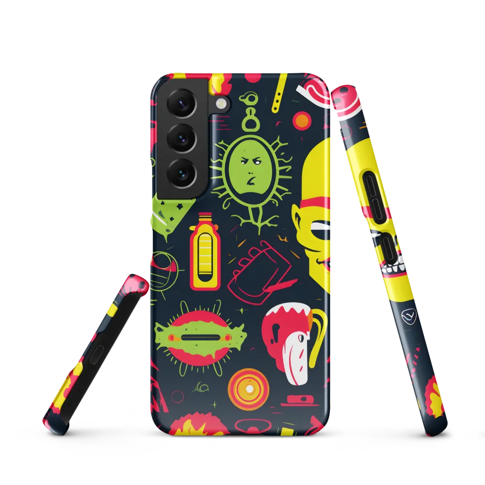 Neon Revelry: A Quirky Exploration of Modern Pop Art | Phone Case |  S22 | Snap Case | Glossy
