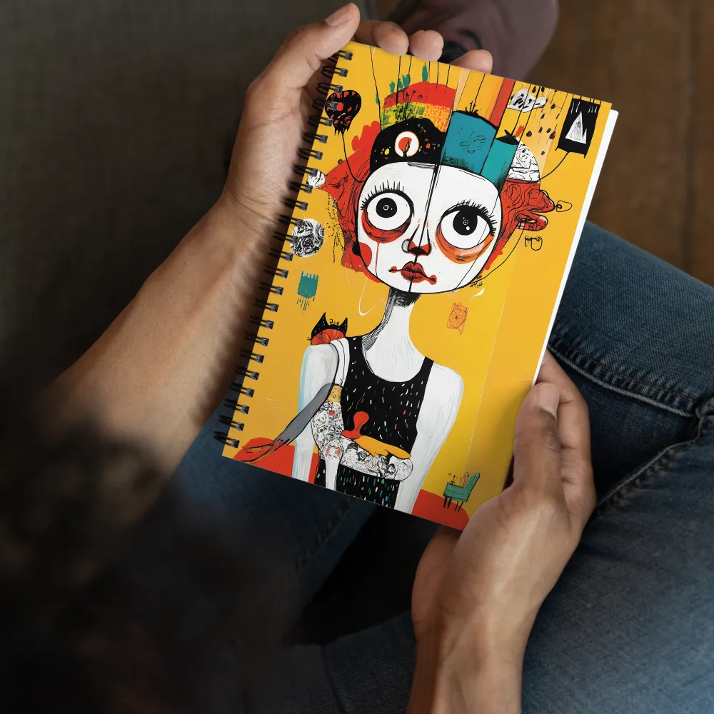 Whimsical Reflections: A Surreal Portrait | Spiral Notebook