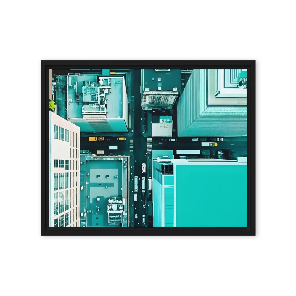 Urban Geometry: Aerial Perspective | Canvas with Black Frame | 16″×20″