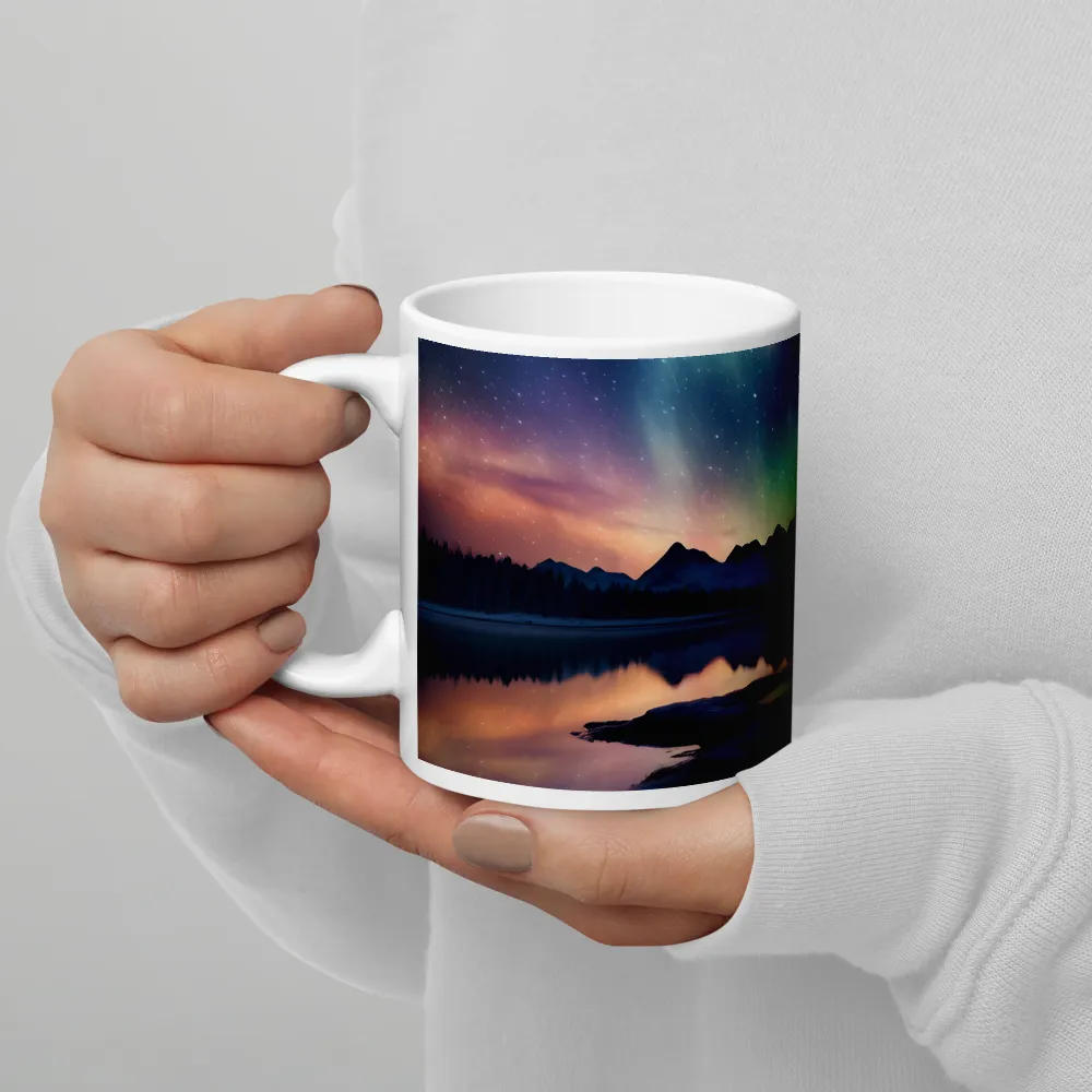 Ethereal Aurora: A Night Under the Stars | Mug with White inside | 11 oz