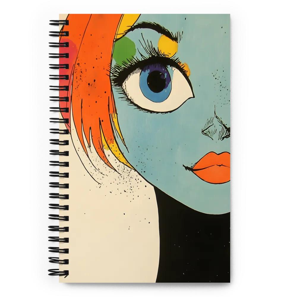 Vivid Expressions: A Portrait in Blue | Spiral Notebook