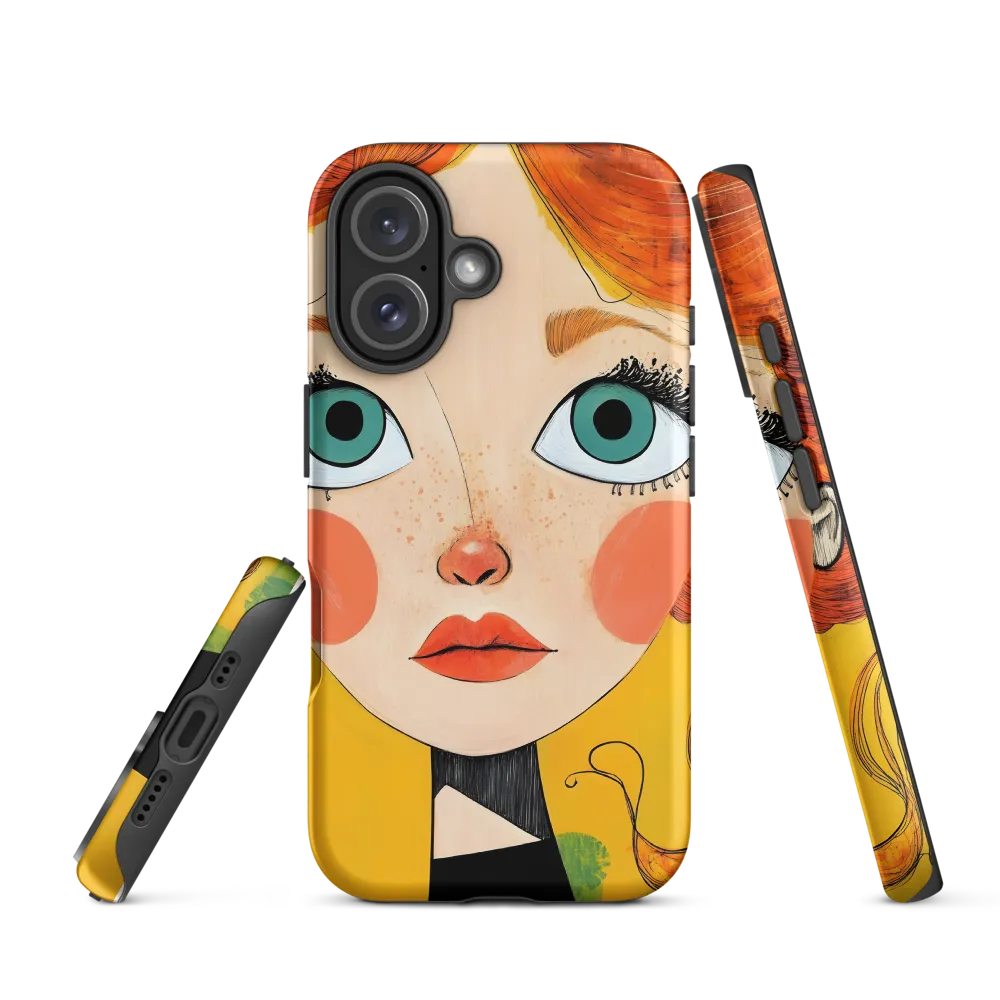 Whimsical Portrait of a Girl | Phone Case |  16 | Tough Case | Matte