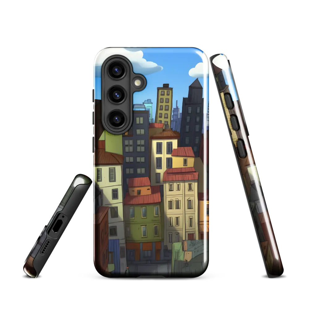Urban Symphony: A Colorful Cityscape | Phone Case |  S24 | Tough Case | Glossy