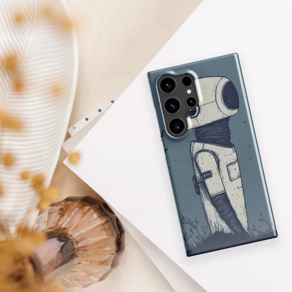 Contemplative Robot in a Barren Landscape | Phone Case |  S24 Ultra | Snap Case | Glossy