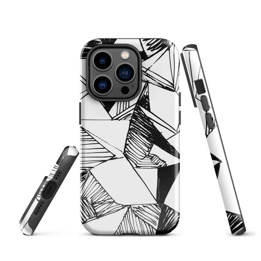 Dynamic Geometry in Ink | Phone Case |  14 Pro | Tough Case | Glossy