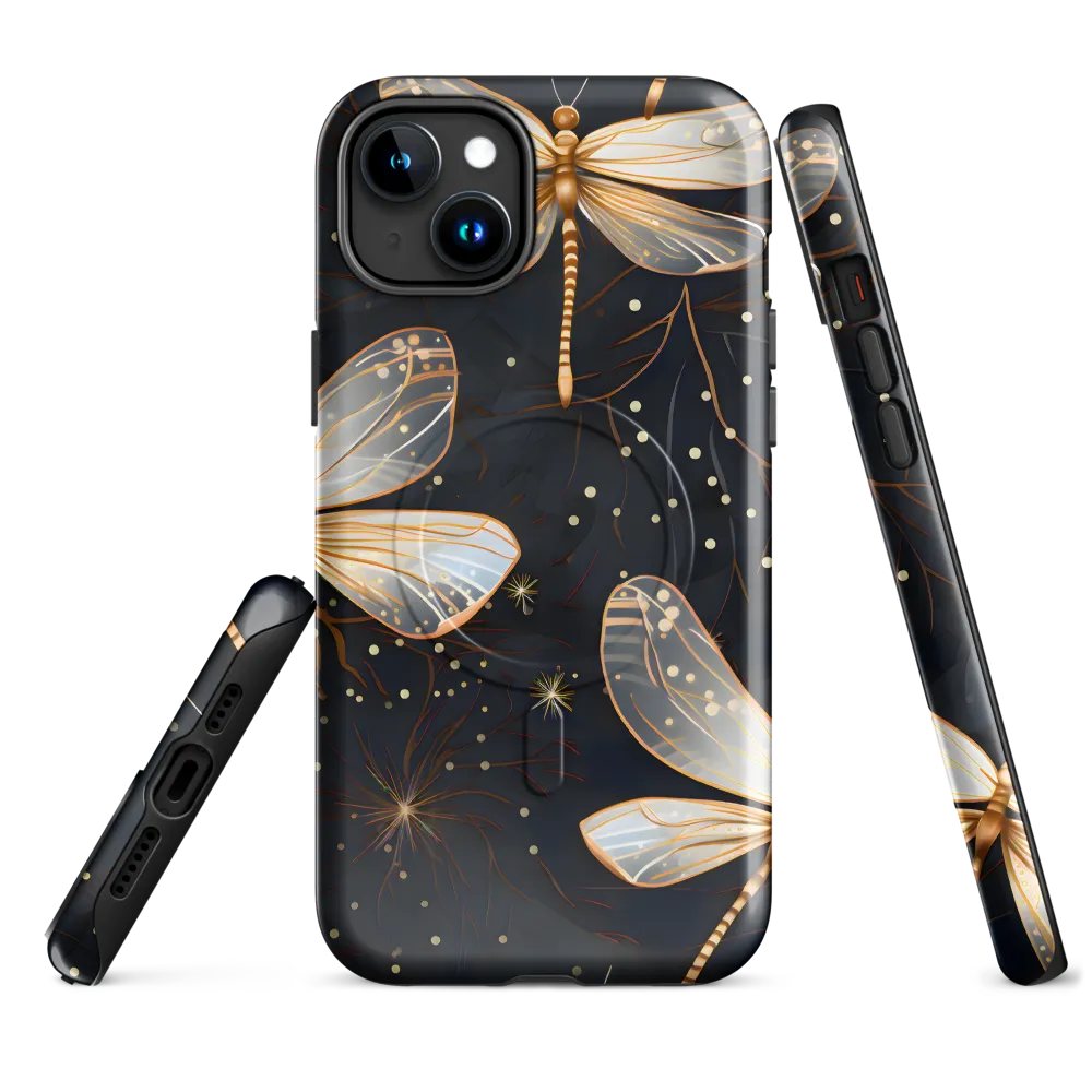 Ethereal Dance: Dragonflies in a Midnight Garden