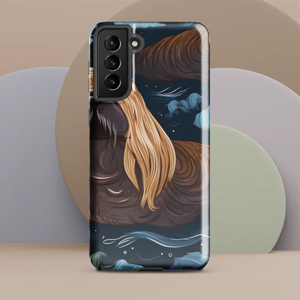 Whimsical Walruses in Deep Blue