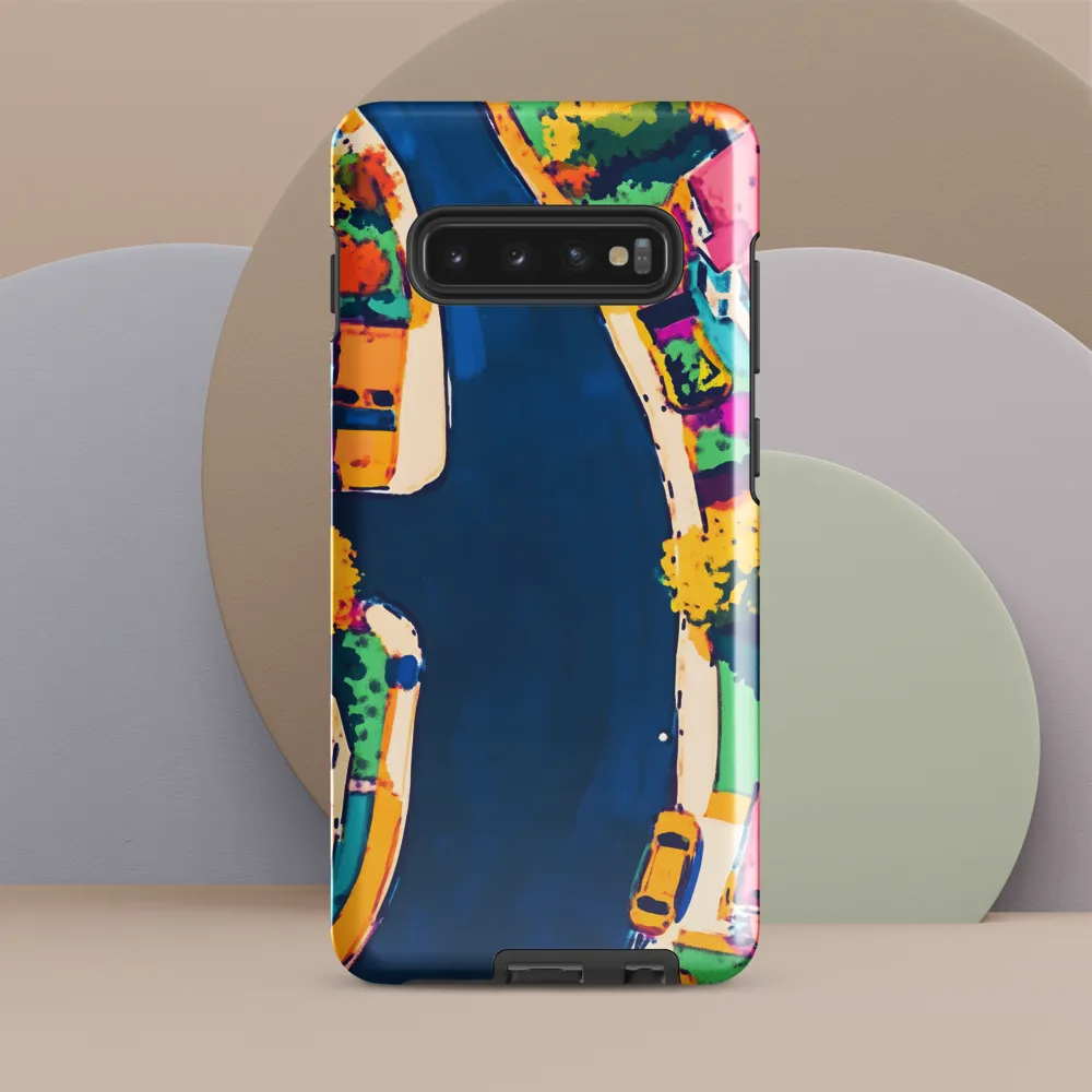 Curved Streets: A Vibrant Suburban Tapestry | Phone Case |  S10 Plus | Tough Case | Glossy