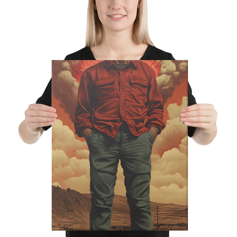 Defiant Spirit in a Surreal Landscape | Canvas | 16″×20″