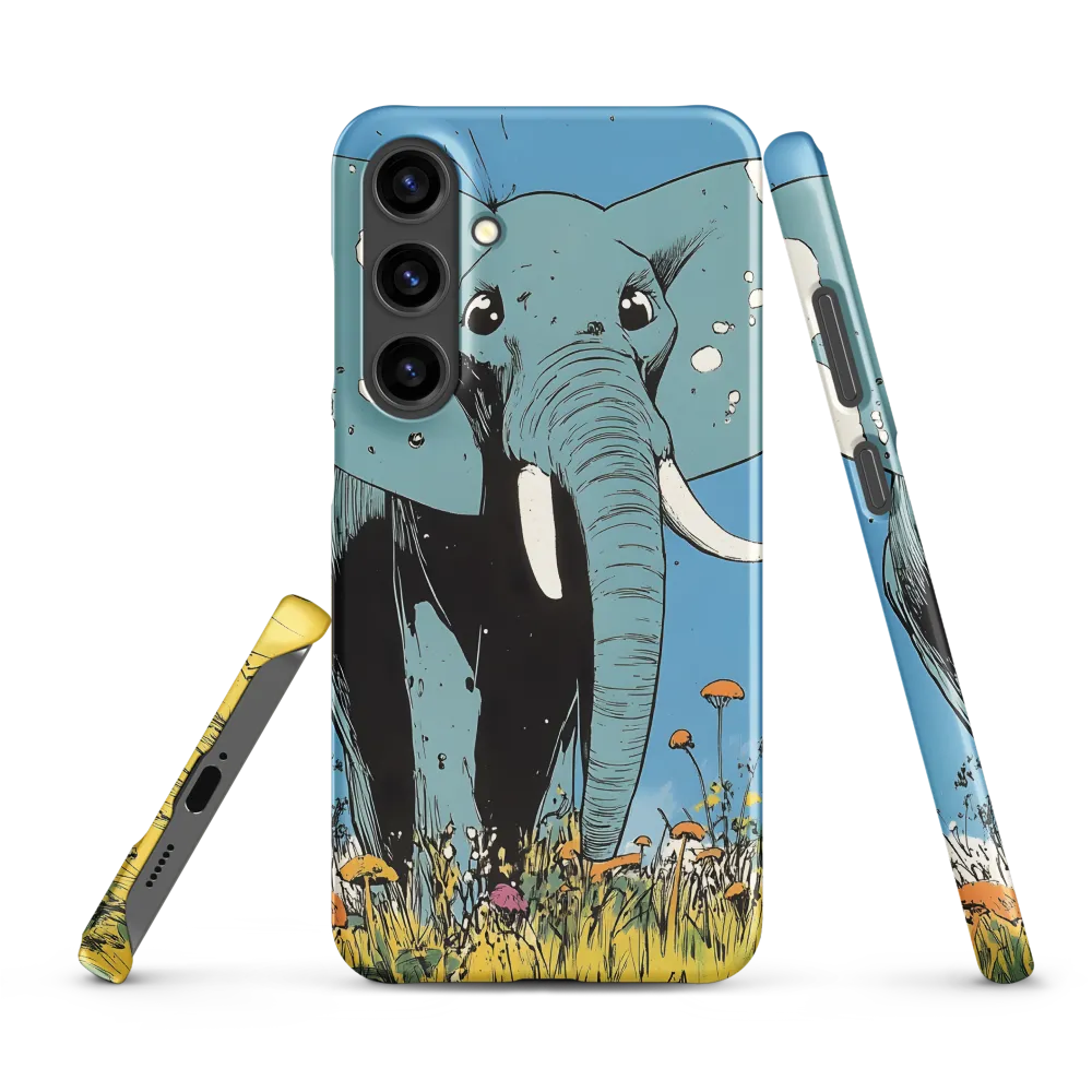 Whimsical Blue Elephant in Bloom