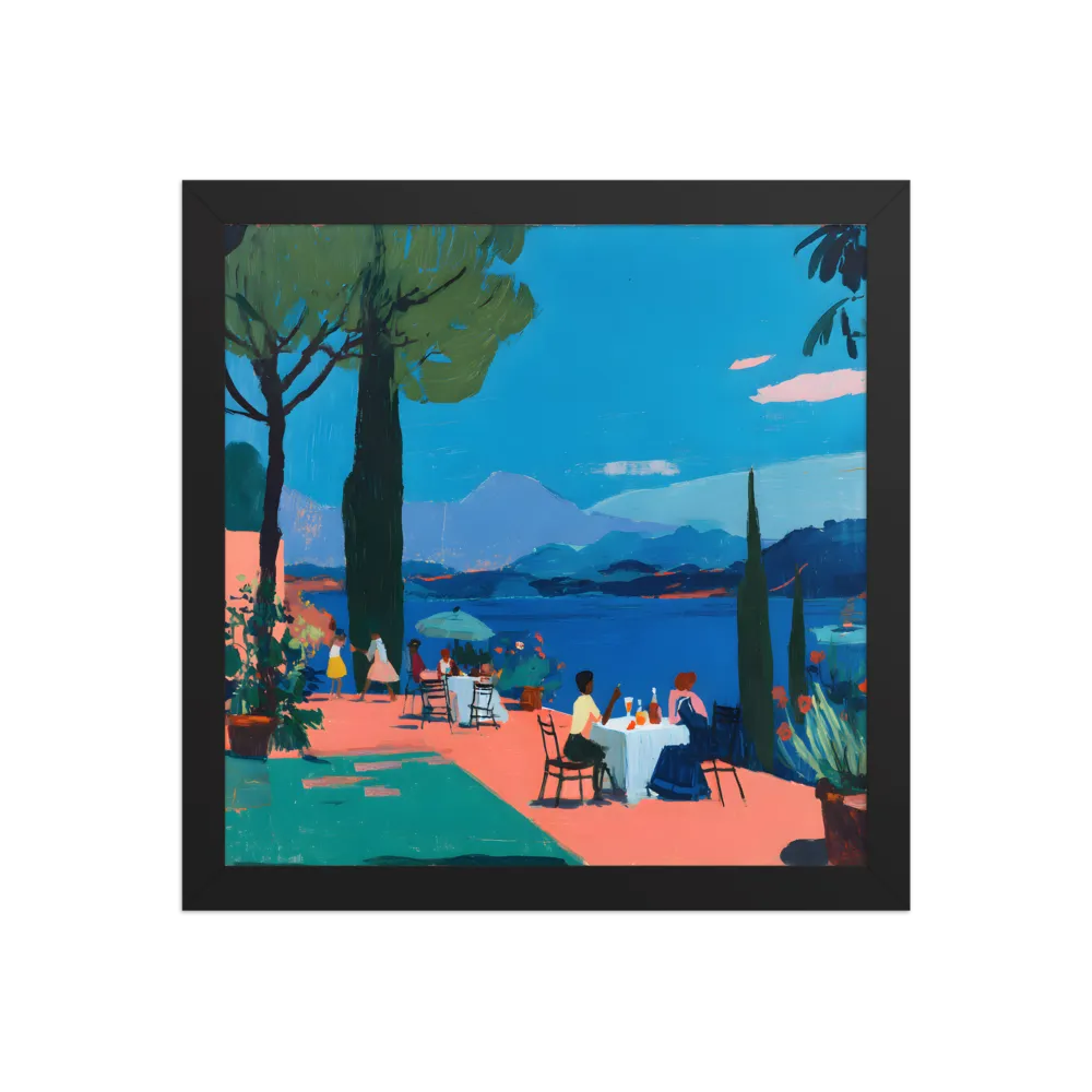 Lakeside Terrace 
 Poster with Black Frame | 12″x 12″