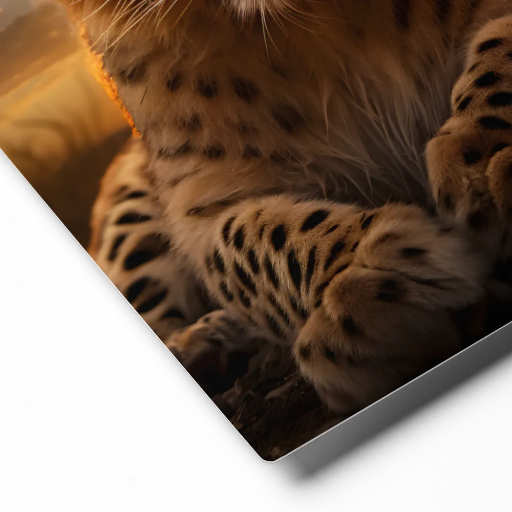 Regal Presence: The Leopard at Sunset | Metal Print | 8″×10″