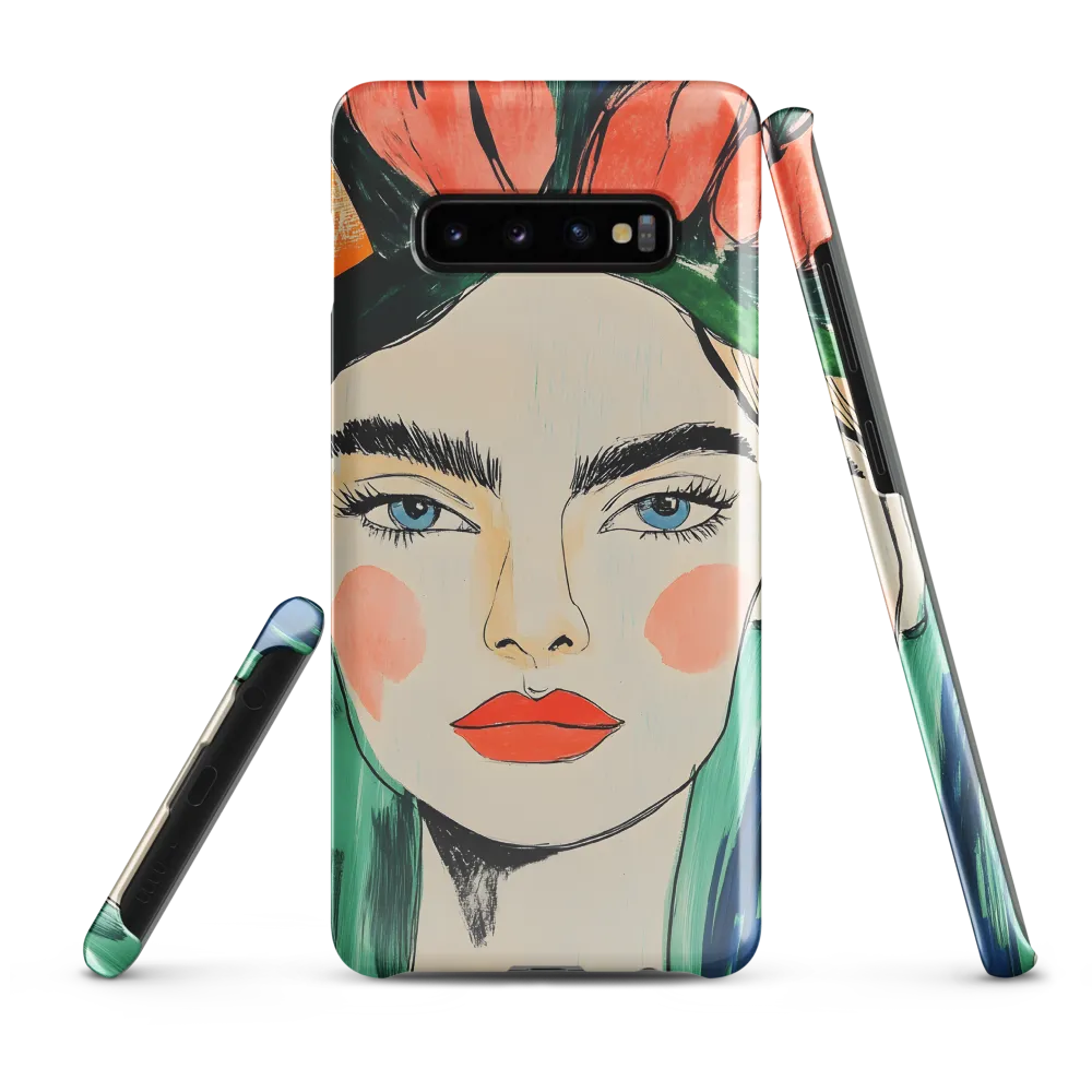 Radiant Bloom: A Serene Portrait | Phone Case |  S10 Plus | Snap Case | Glossy