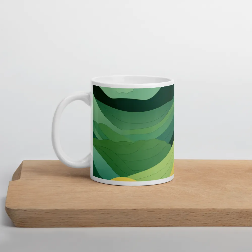 Serenity in Green | Mug with White inside | 11 oz