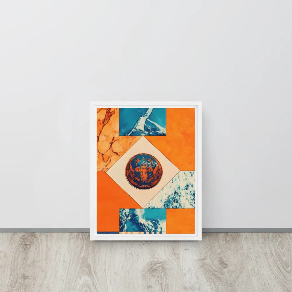 Harmonious Encounters: Abstract Geometry | Canvas with White Frame | 11″×14″