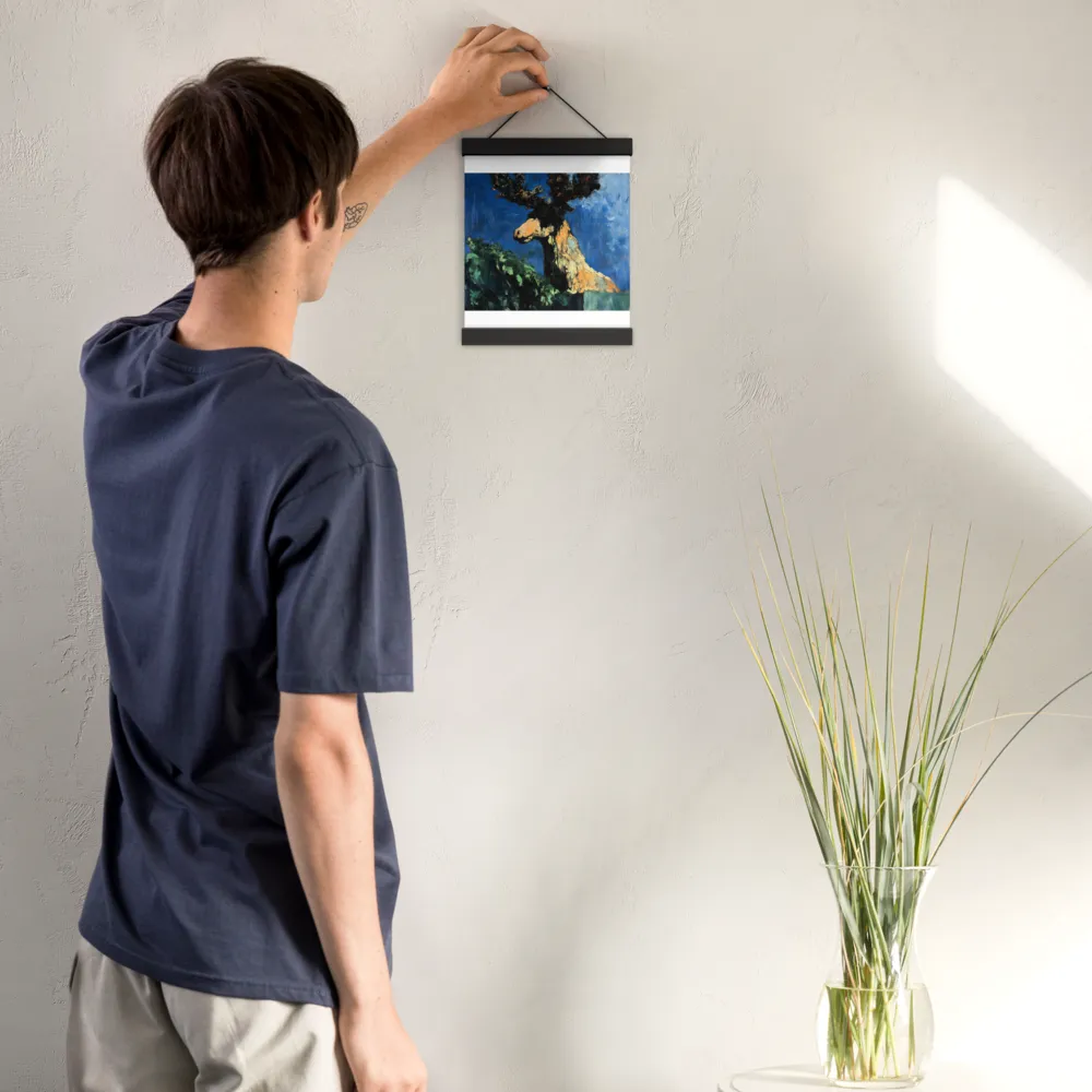 The Majestic Deer in Nature | Poster With Black Wood Hanger | 8″×10″