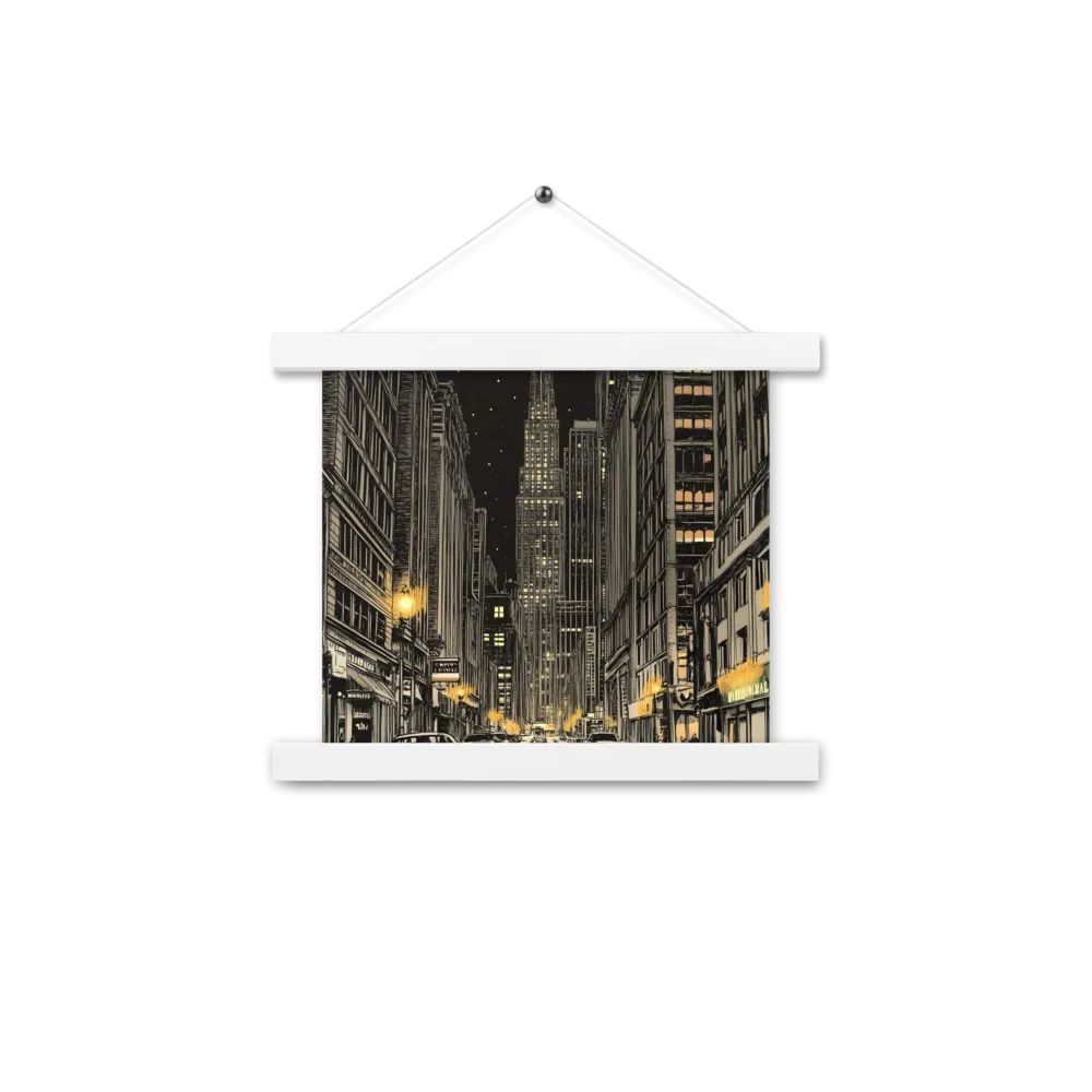 Whispers of the Night City | Poster With White Wood Hanger | 10″×10″