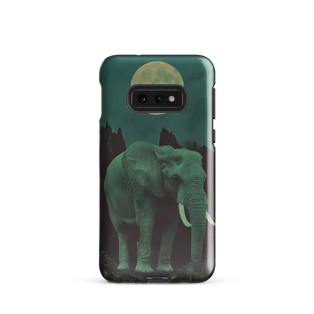 Ethereal Presence: Elephant Under a Full Moon | Phone Case |  S10e | Tough Case | Glossy