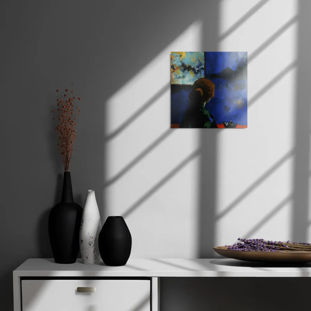 Contemplation Under the Night Sky | Metal Print | 12″×12″