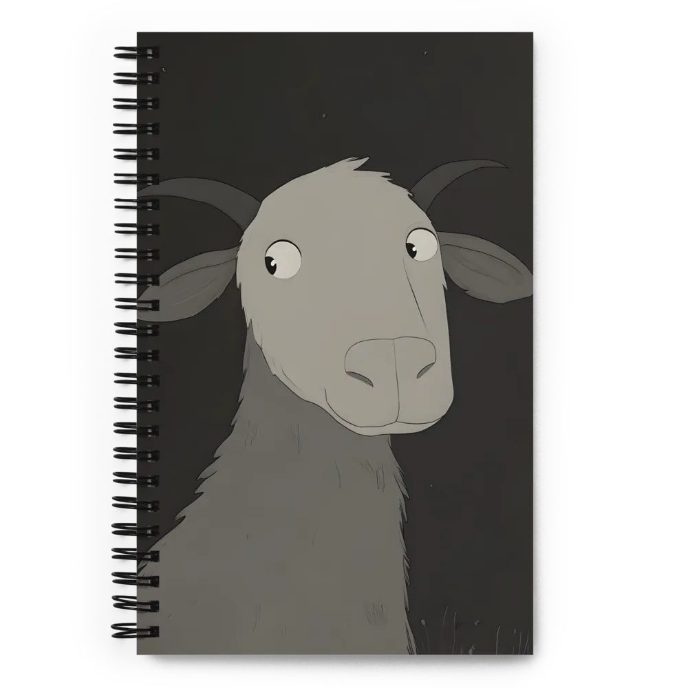 Whimsical Goat in Darkness | Spiral Notebook