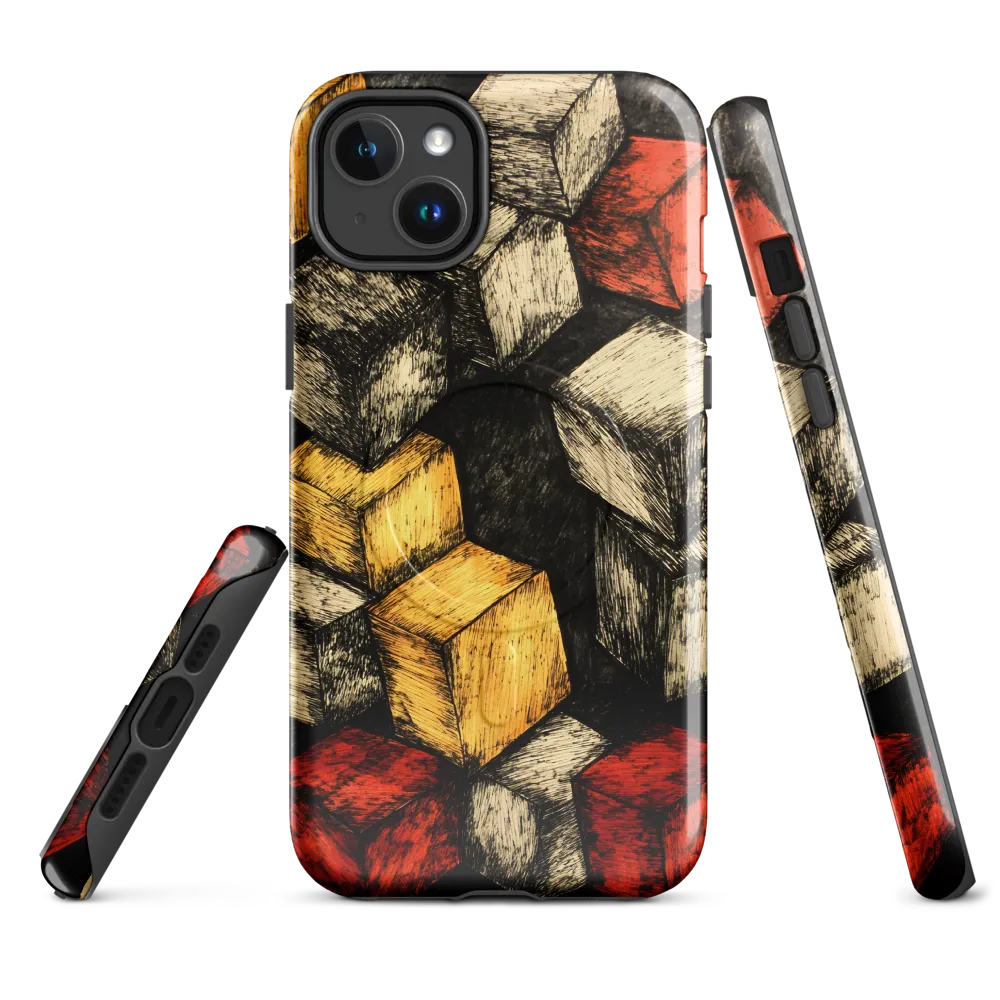 Dynamic Cubes: An Exploration in Color and Form | Phone Case |  14 Plus | MagSafe® Tough Case | Glossy