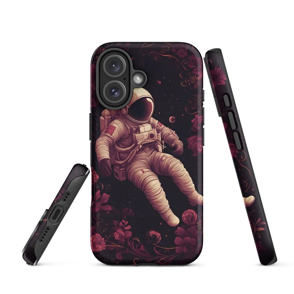 Cosmic Bloom: An Astronaut's Journey | Phone Case