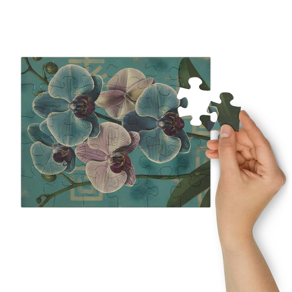 Vintage Orchid Study 
 Jigsaw Puzzle in Tin Box