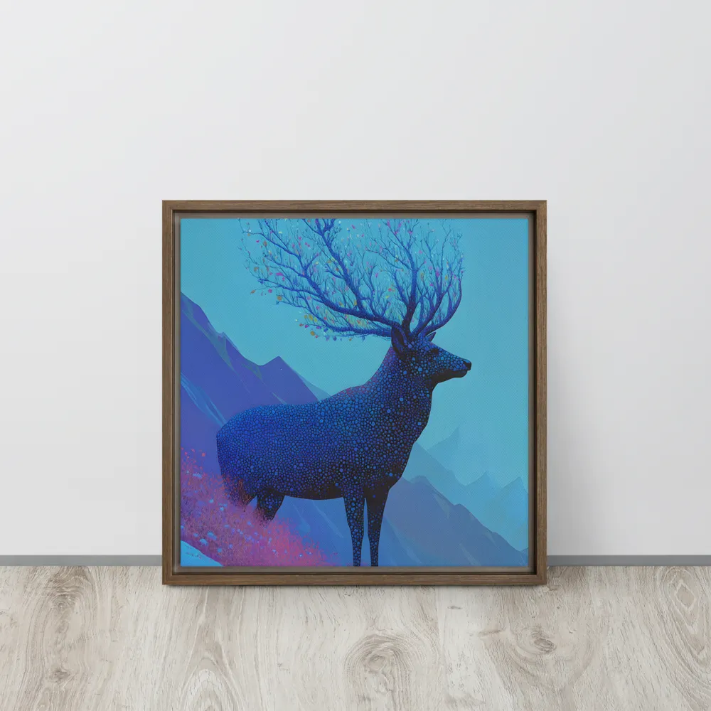 Ethereal Harmony | Canvas with Brown Frame | 16″×16″