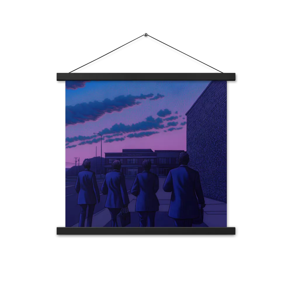 The Twilight Stroll | Poster With Black Wood Hanger | 18″×18″