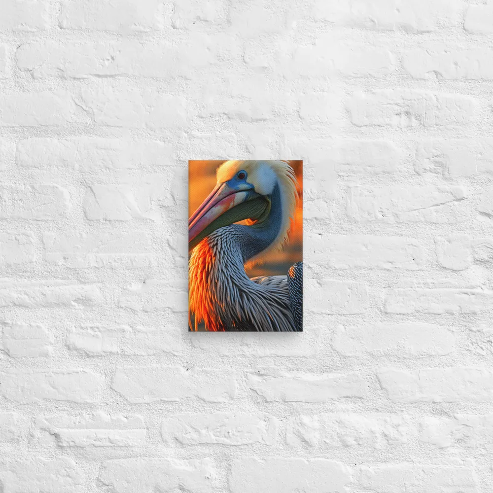 Elegance of the Pelican at Sunset | Canvas | 8″×12″