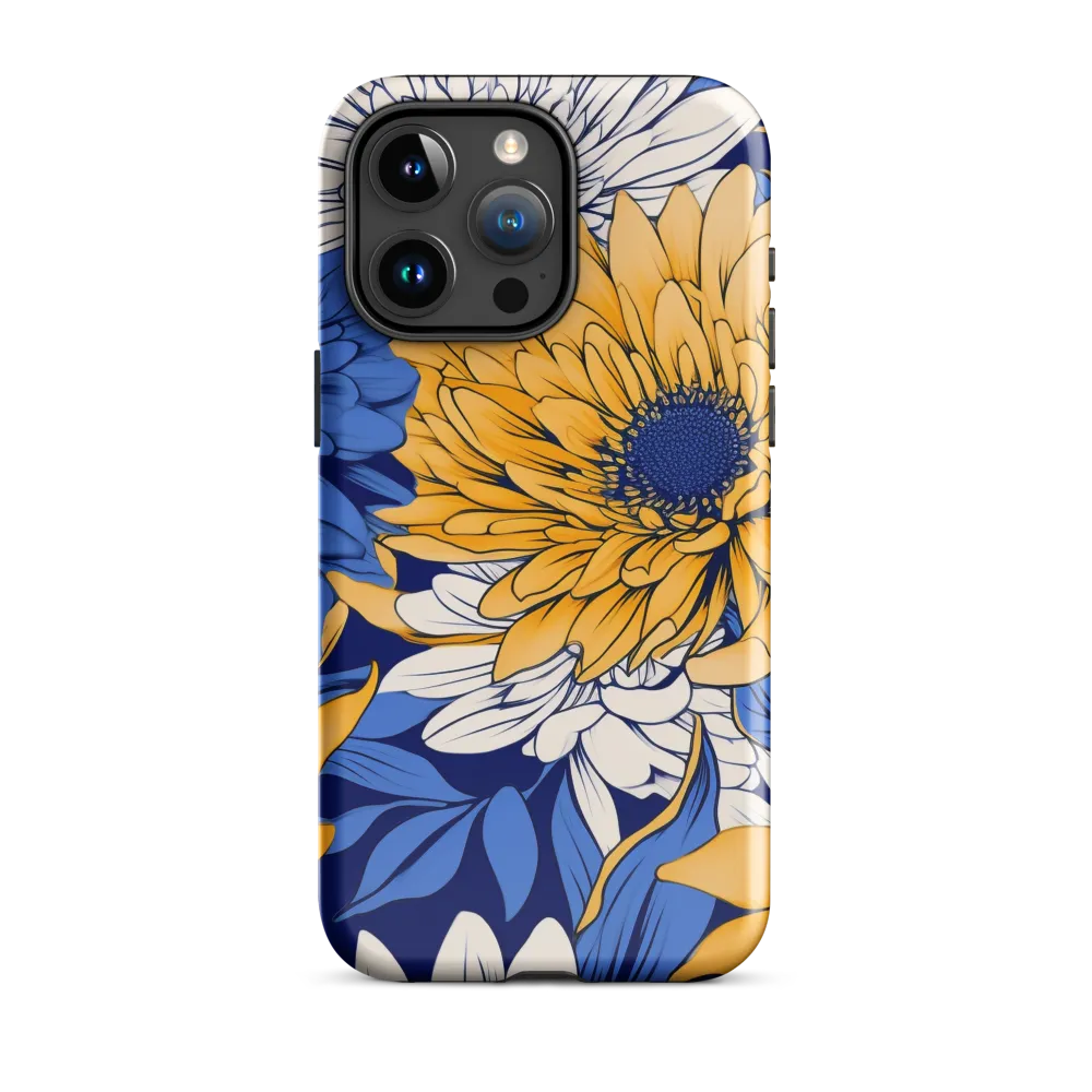 Floral Harmony in Blue and Yellow