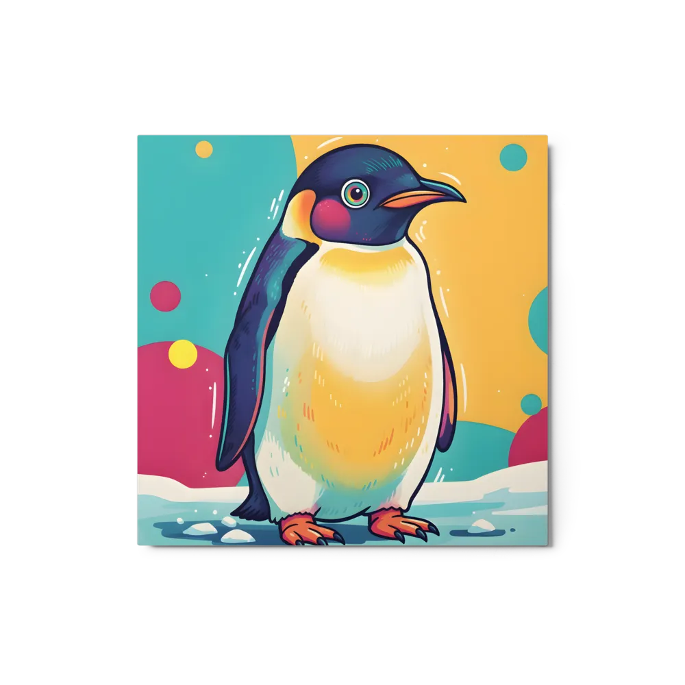 Colorful Penguin 
 Metal Print | 12″x 12″