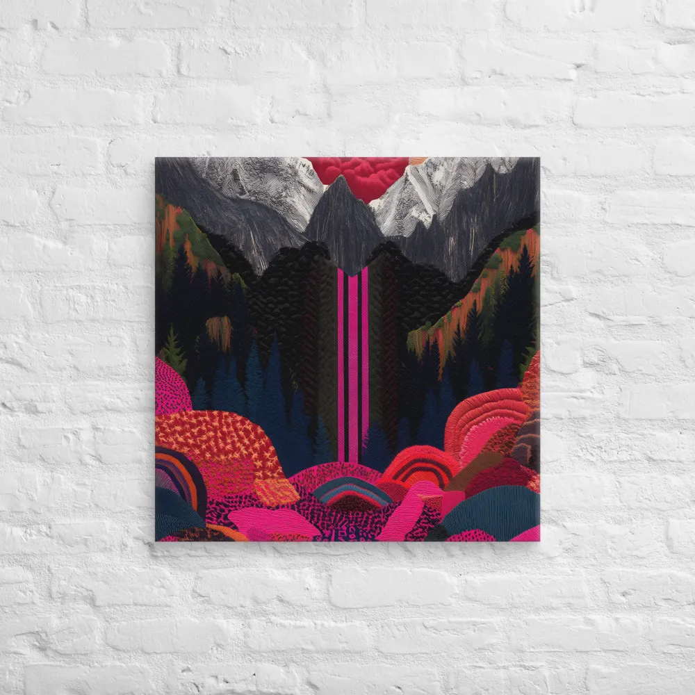 Ethereal Cascade: A Surreal Landscape | Canvas | 26″×26″