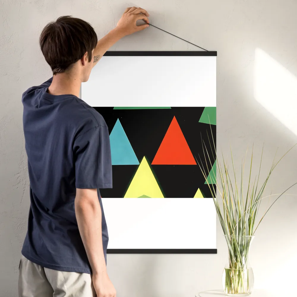 Geometric Harmony in Color | Poster With Black Wood Hanger | 24″×36″