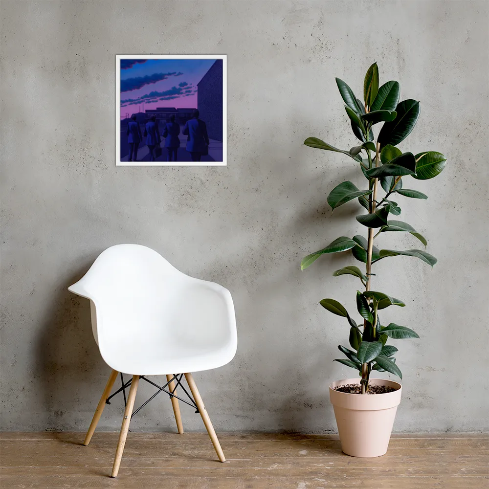 The Twilight Stroll | Poster with White Frame | 18″×18″