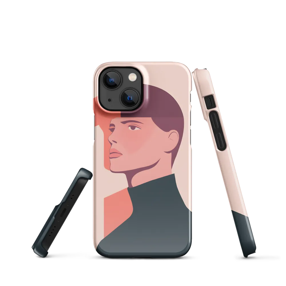 Contemplative Portrait in Minimalism | Phone Case |  13 Mini | Snap Case | Glossy