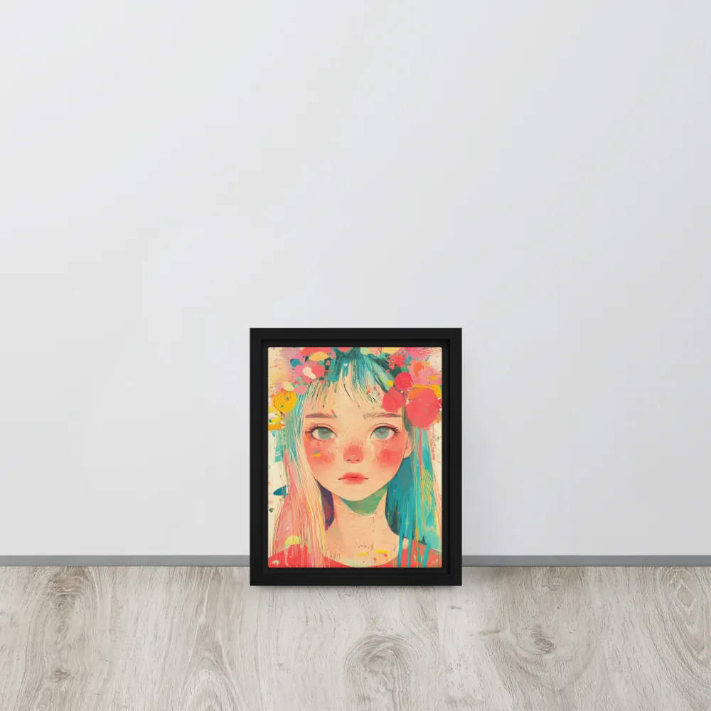 Whimsical Blossom | Canvas with Black Frame | 8″×10″
