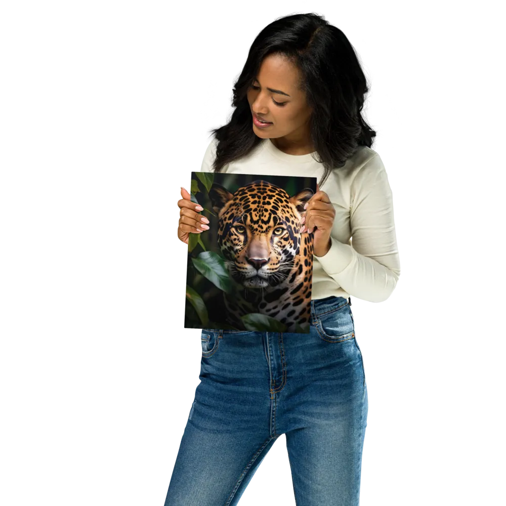 The Intensity of Nature: A Jaguar’s Gaze | Metal Print | 8″×10″