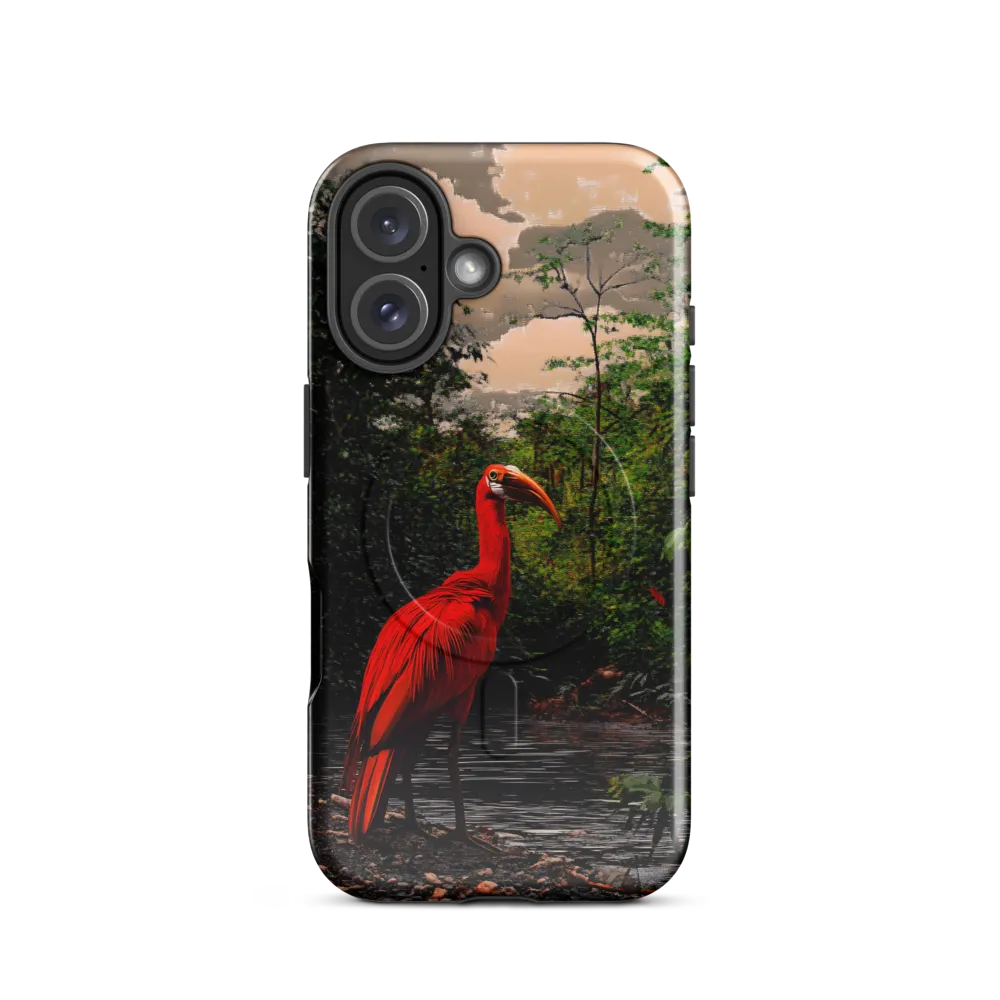 Crimson Ibis at the Water's Edge