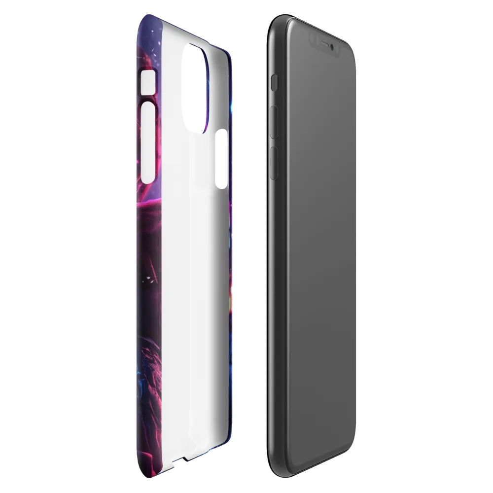 Dystopian Elegance: Cyberpunk Figure in Neon | Phone Case |  11 Pro Max | Snap Case | Glossy