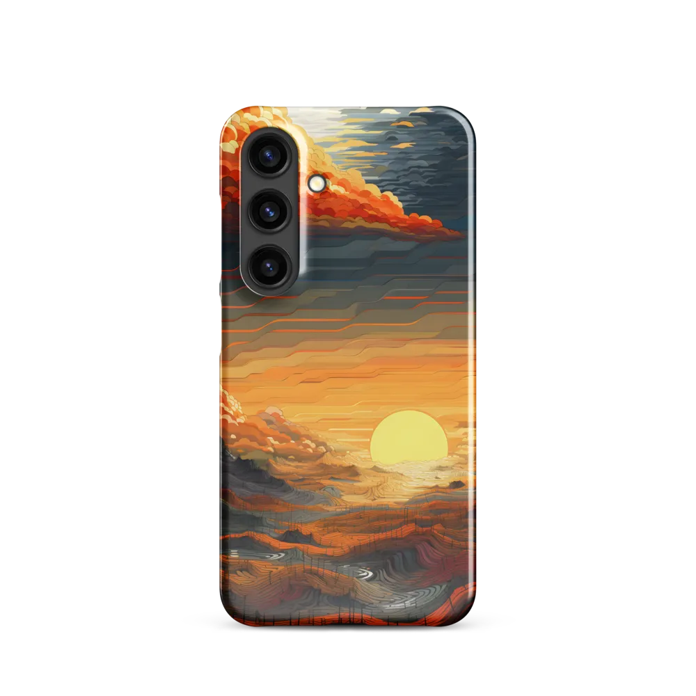 Ethereal Sunset: A Serene Landscape in Flowing Forms | Phone Case |  S24 | Snap Case | Glossy