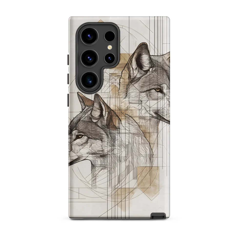 Geometric Harmony: The Essence of Wolves | Phone Case |  S24 Ultra | Tough Case | Matte