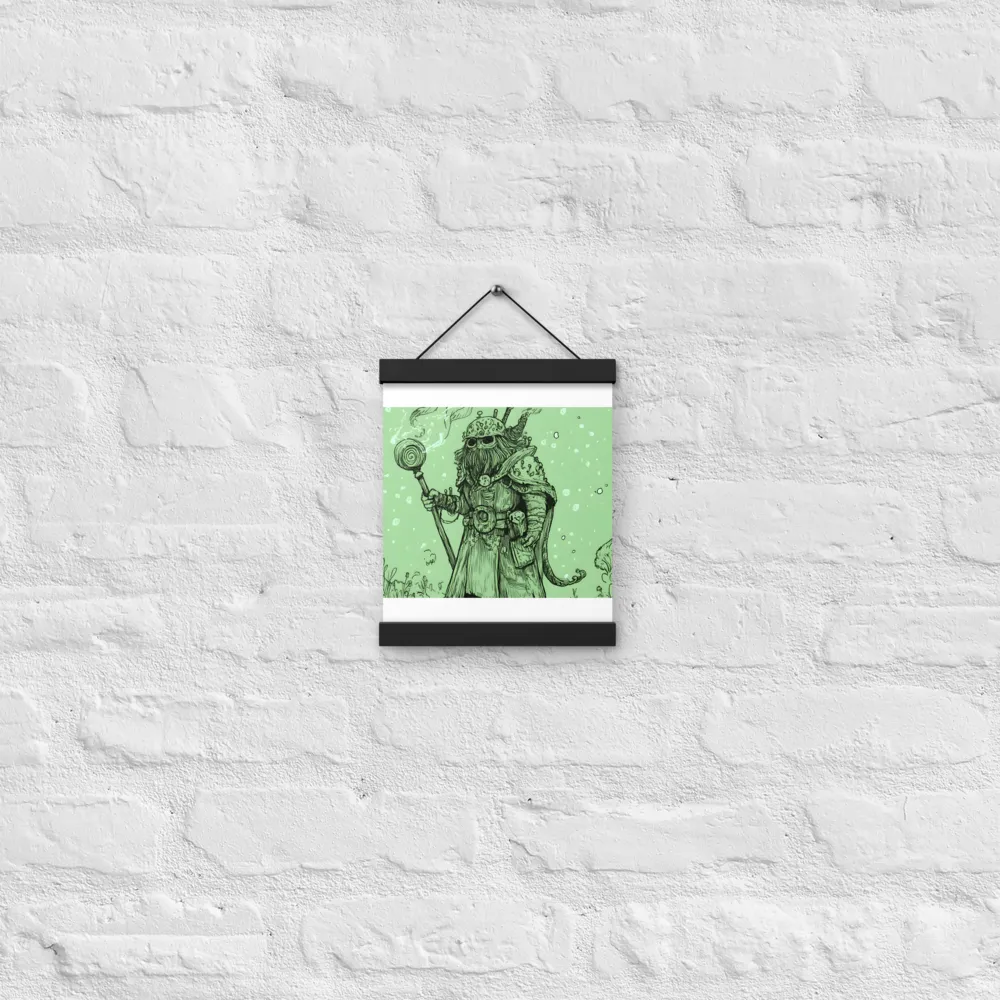 The Enigmatic Wizard | Poster With Black Wood Hanger | 8″×10″