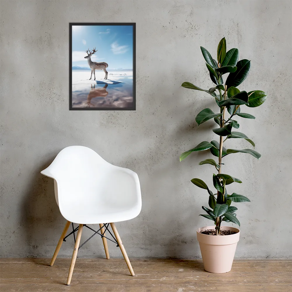 Majesty in Reflection | Poster with Black Frame | 18″×24″