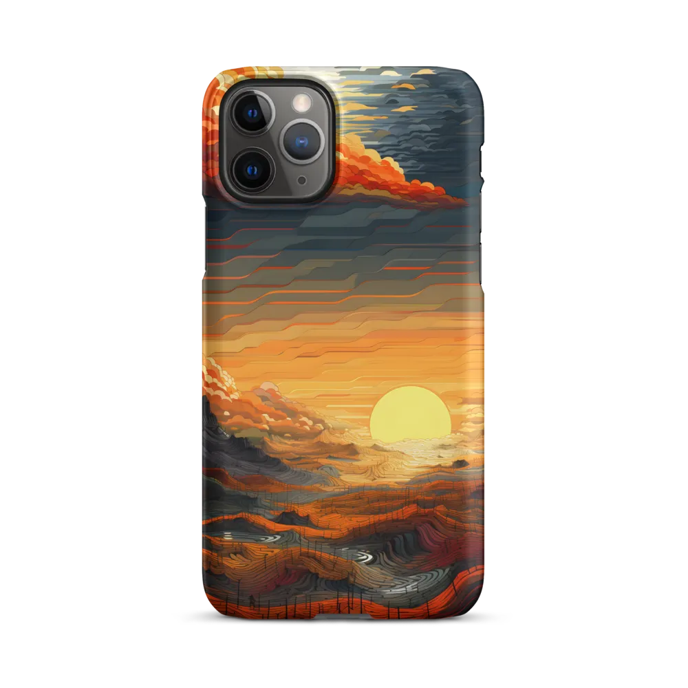 Ethereal Sunset: A Serene Landscape in Flowing Forms | Phone Case |  11 Pro | Snap Case | Matte