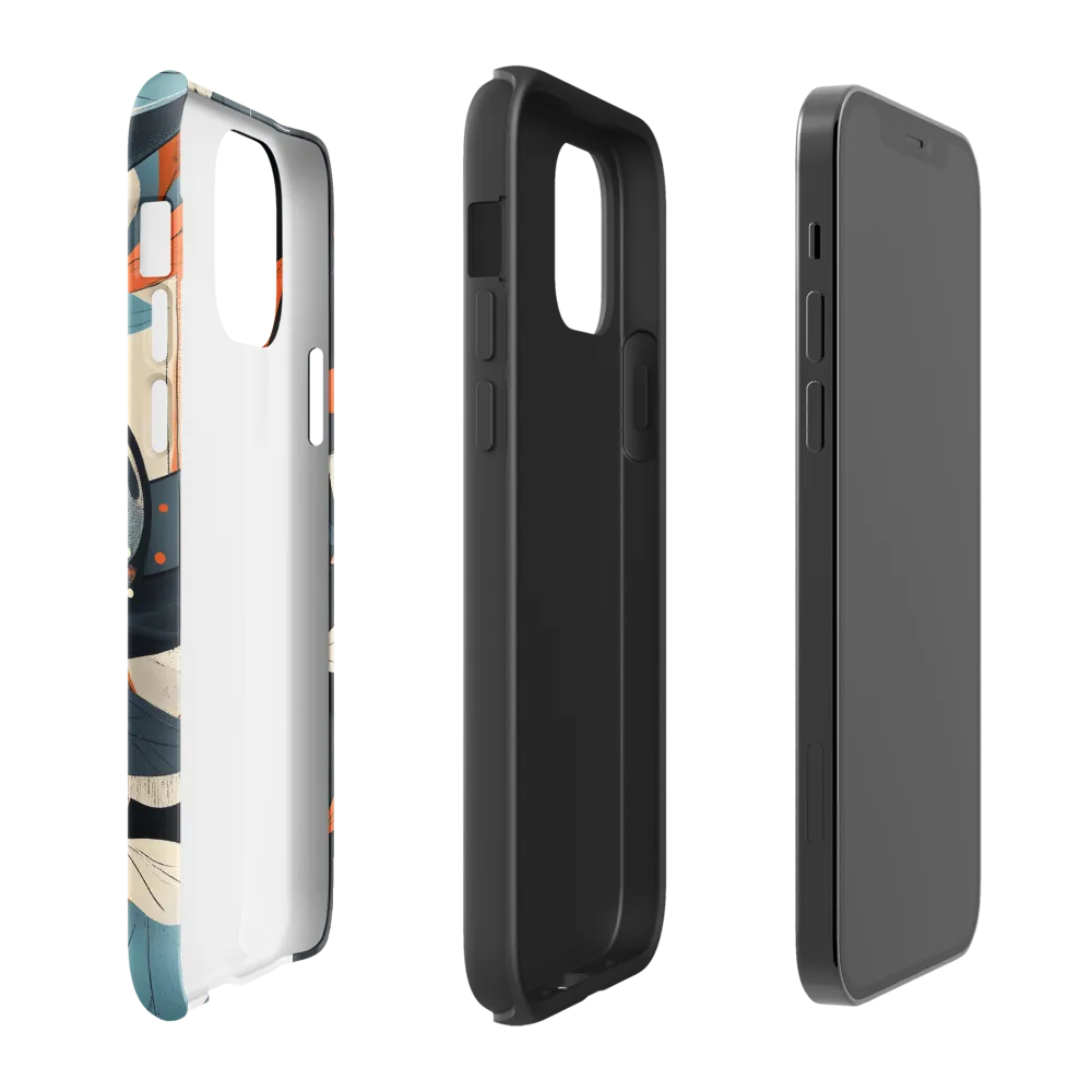 Floral Symphony in Orange and Teal | Phone Case |  12 Pro | Tough Case | Matte