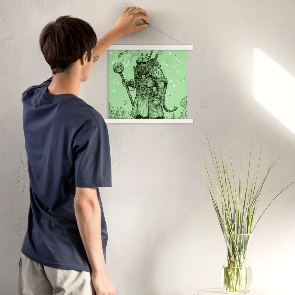 The Enigmatic Wizard | Poster With White Wood Hanger | 14″×14″