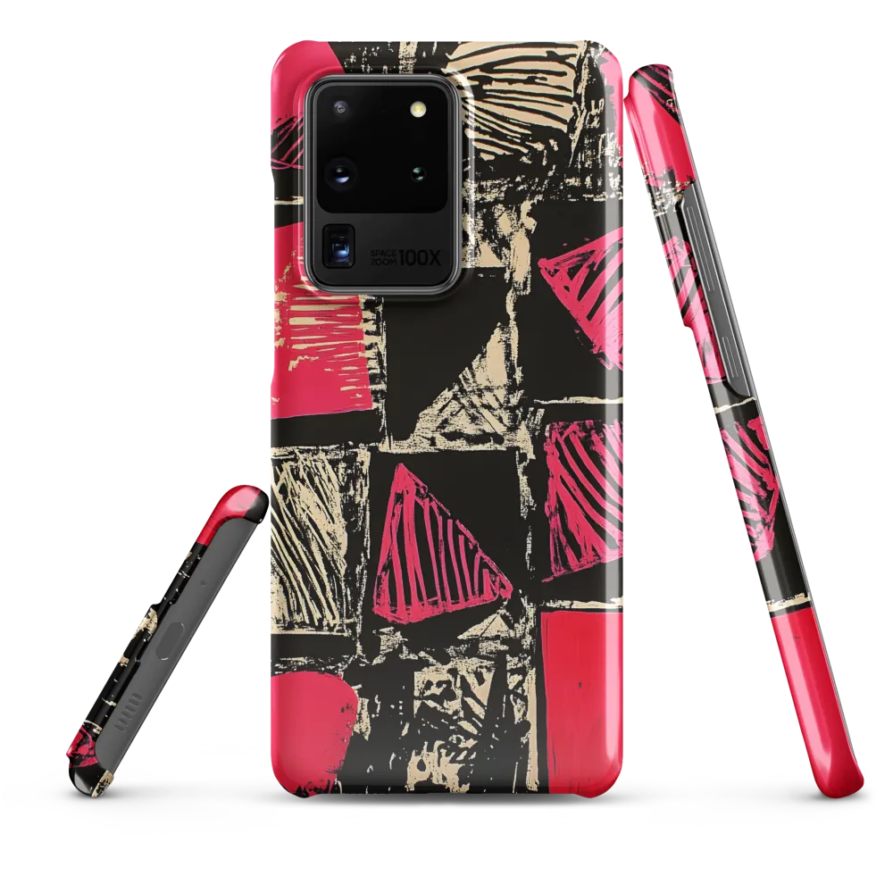 Geometric Symphony in Pink and Black