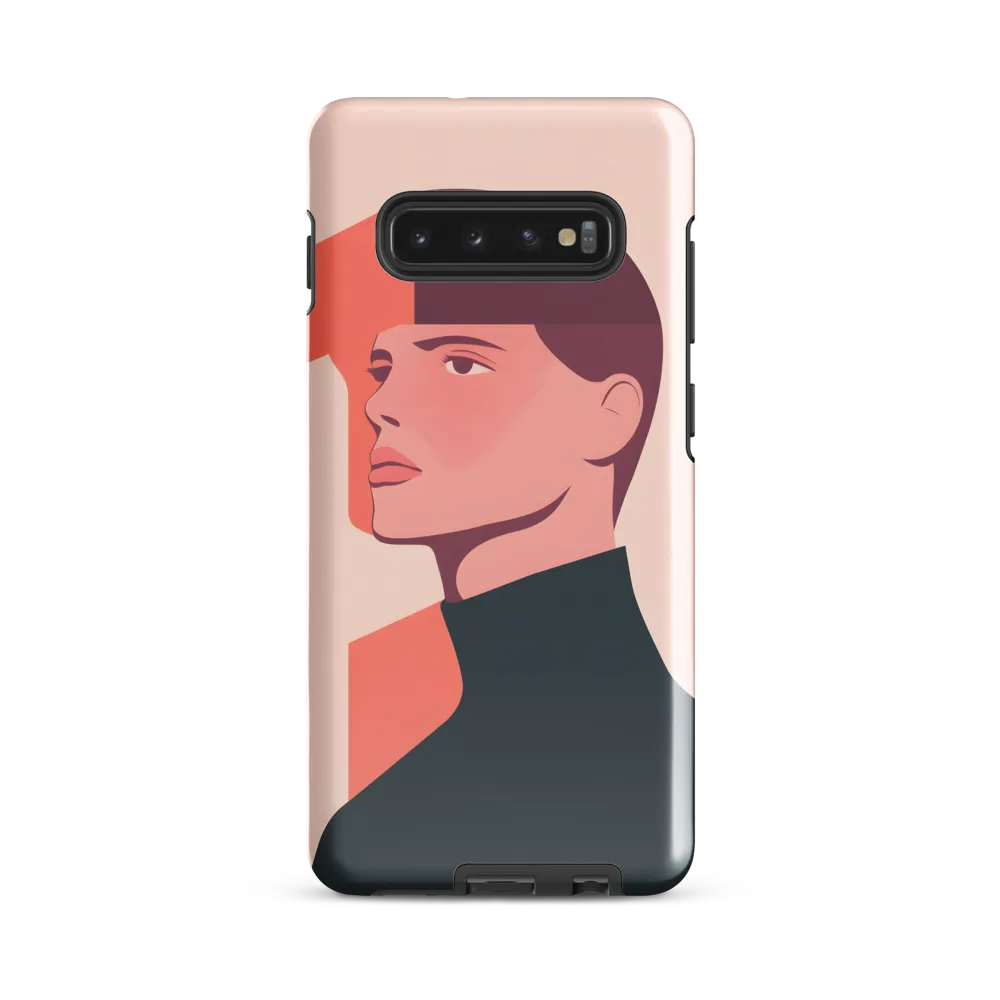 Contemplative Portrait in Minimalism | Phone Case |  S10 Plus | Tough Case | Glossy