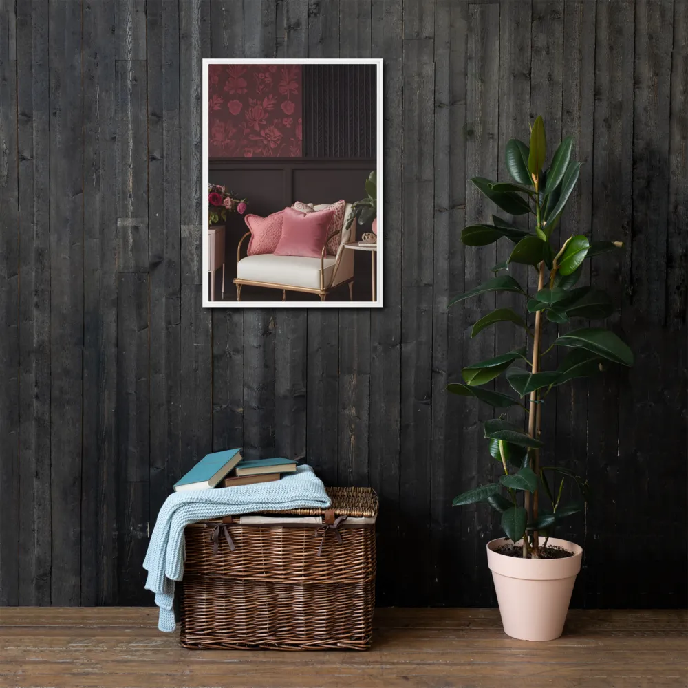 Elegance in Contrast: A Modern Interior Design | Canvas with White Frame | 20″×28″